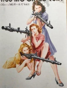1/35 3pcs Resin Model Kit Beautiful Girls Machine Gunners WW2 Pin Up Unpainted - Picture 1 of 1