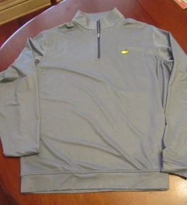 Peter Millar Masters blau grau kariert 1/4 Zip Golf Pullover Augusta National L - Bild 1 von 4