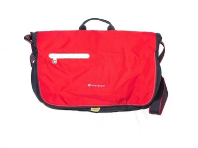 Sherpani Red Gray Messenger Bag Crossbody Strap Side Bottle Holder School Travel - Image 1 of 4