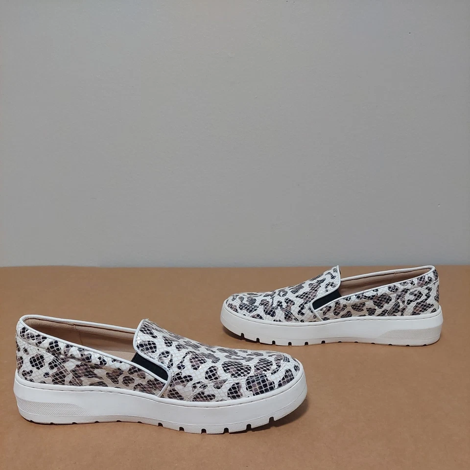 Zapatilla deportiva sin cordones Vionic Dinora para mujer con plataforma marrón estampado animal talla 7 cómoda Foto 1 de 4