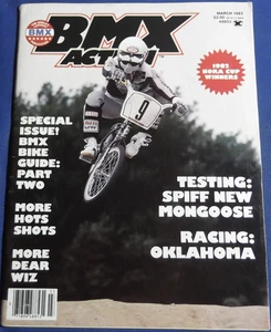 BMX ACTION MAGAZINE-MARCH 1983  KING EDWARD   MONGOOSE PRO CLASS  BIKE BUYERS GD - Picture 1 of 9