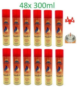 1-48 Universal 300ml Butan Gas Feuerzeuggas Nachfüllgas 6 Aufsätze Kartusche Neu - Bild 1 von 10