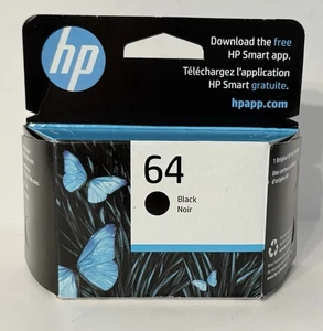 NEW Genuine HP 64 Black Printer Ink Cartridge Exp 02/2026 - Zdjęcie 1 z 3