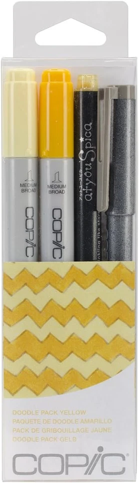 COPIC Ciao Set "Doodle Pack Yellow", 4er Set mit 2 Twin Marker mit einer mittelb - Bild 1 von 1
