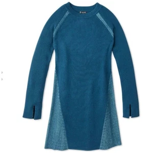 Smartwool Spruce Creek Sweater Dress Womens S Blue Merino Athleisure Active Cozy - Picture 1 of 12