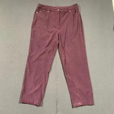 Pantalones de pierna recta de gamuza sintética malva talla 12 Real Comfort by Chadwicks para mujer Foto 1 de 4