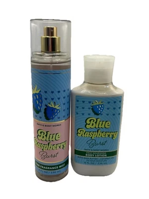 -NEW-Bath & Body Works Blue Raspberry Burst Body Mist & Lotion 8oz Gift Set of 2 - Image 1 of 2