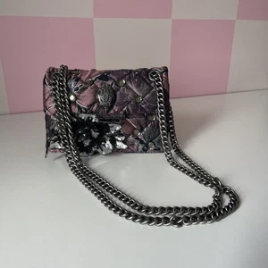 Genuine Kurt Geiger Mini Kensington Crossbody Shoulder Bag Purple 3D Flower - Picture 1 of 17