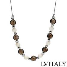 DV ITALY Lovely Necklace W/Simulated Gem &Topaz in 925 Sterling Silver 16 inch
