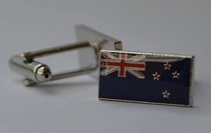 New Zealand Flag Quality Enamel Cufflinks - Picture 1 of 1