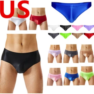 Mens Underwear Glossy See-Through Briefs Unlined High Elastic Thongs Panties - Picture 1 of 147