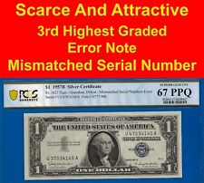 Mismatched Serial Numbers Error Fr 1621  $1 1957B Silver Certificate PCGS 67PPQ