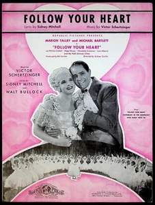 1936 Follow Your Heart w/ Marion Talley Movie Tie-in Theme Song Sheet Music - Bild 1 von 3