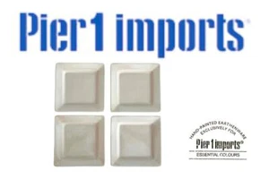 Pier 1 Imports Essential Colours IVORY Square Salad / Dessert Plates - Set of 4 - Picture 1 of 5
