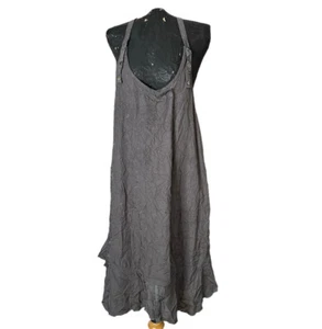 Lounge dress. 12 Grey pinafore dress with pockets. Great for travel. - Picture 1 of 13
