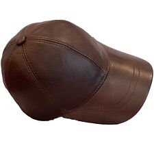 Genuine Lambskin Leather Baseball Cap Hat Sports BROWN
