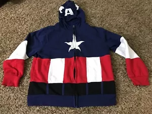 SUDADERA CON CAPUCHA CAPITÁN AMÉRICA CON AGUJEROS EN LOS OJOS EN CAPUCHA MARVEL XL 16/18 Niños - Imagen 1 de 6