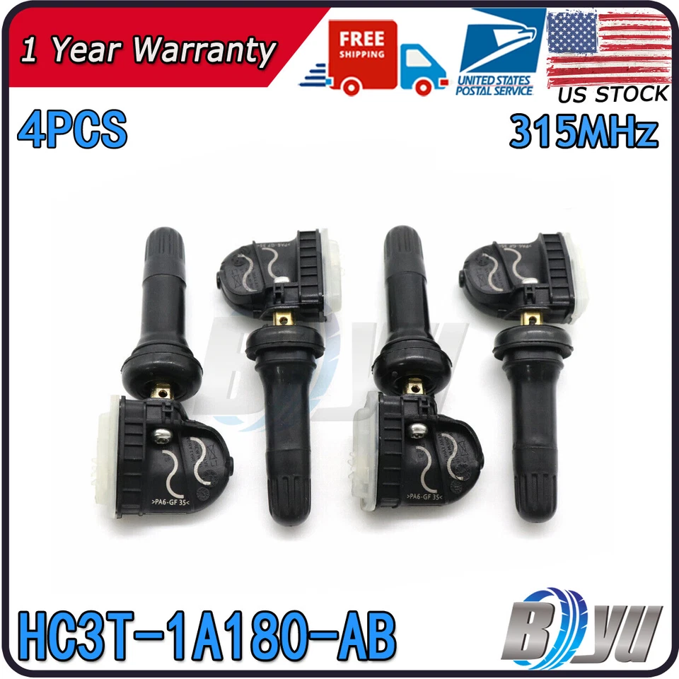 NEW HC3T-1A180-AB 315MHz TPMS Tire Pressure Sensor 4pcs For Ford Fusion Lincoln - Image 1 of 4