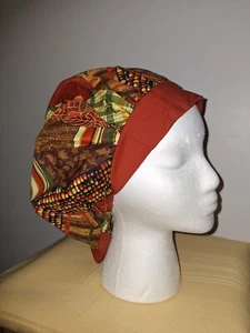Fall Designs w / Solid Band Medical Surgical Bouffant Scrub Hat ONE SIZE !! L - Picture 1 of 2
