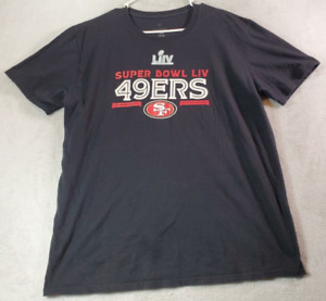 Super Bowl LIV 49ers Football Fanatics T Shirt Unisex Large Black 100% Cotton