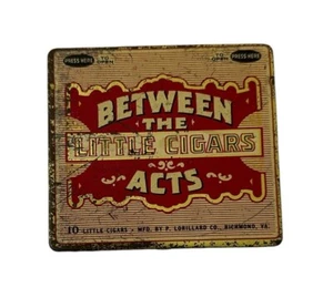 Set Of 3 Vintage BETWEEN the ACTS Little CIGARS Hinged Advertising Tin - Picture 1 of 9