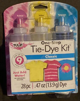 Kit Tie-Dye Tulip CLASSIC, 28 piezas Colores: Rosa, Amarillo y Turquesa Foto 1 de 4