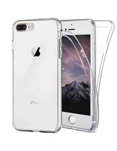 COQUE iPHONE 7 / 8 PLUS INTEGRALE FULL TRANSPARENT SILICONE SOUPLE (TPU) - Photo 1 sur 1