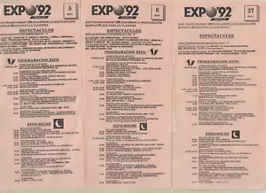 Expo 92 Sevilla Programas de Espectáculos Diarios días 5,6,27 Septiembre (GZ-724 - Imagen 1 de 1