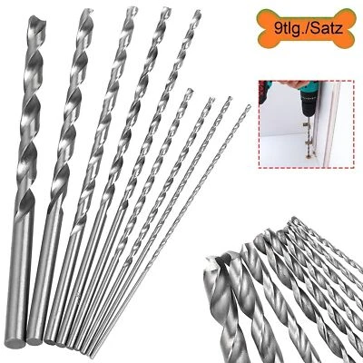 MARKENLOS 150-200mm Extra Lang Metallbohrer Spiralbohrer 2-10mm HSS Stahlbohrer Bohrer Set