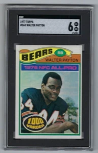 Tarjeta de fútbol americano Topps 1977 #360 Walter Payton Chicago Bears clasificación SGC 6 - Imagen 1 de 2