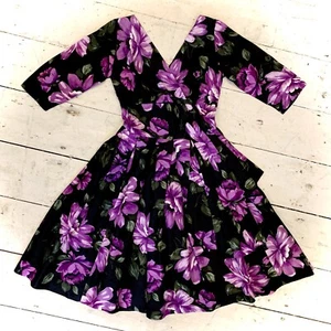 Vintage 1950’s Floral Evening Dress Size 8 - Picture 1 of 8