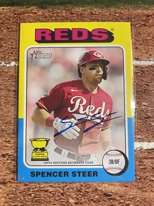 2024 Topps Heritage Spencer Steer #ROA-SS real uno automático rojos - Imagen 1 de 2
