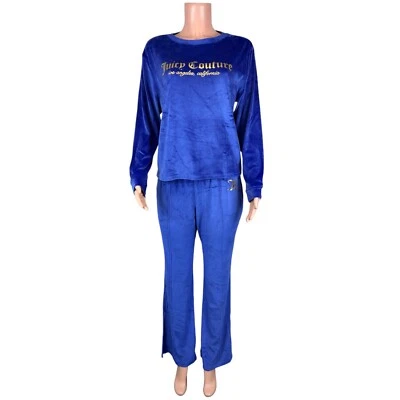 Calça Juicy Couture veludo lã manga longa gola redonda tamanho médio - Imagem 1 de 2