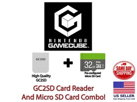Nintendo GameCube GC2SD 32GB MICRO SD Card Adapter Game Cube Memory Card Slot