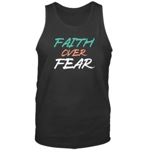 Camiseta sin mangas Faith Over Fear Christian Religious God Biblia Iglesia Jesucristo - Imagen 1 de 8