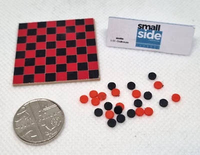 Casa delle bambole miniatura scala 1:12 scacchiera e dama fatta a mano - stampata in 3D