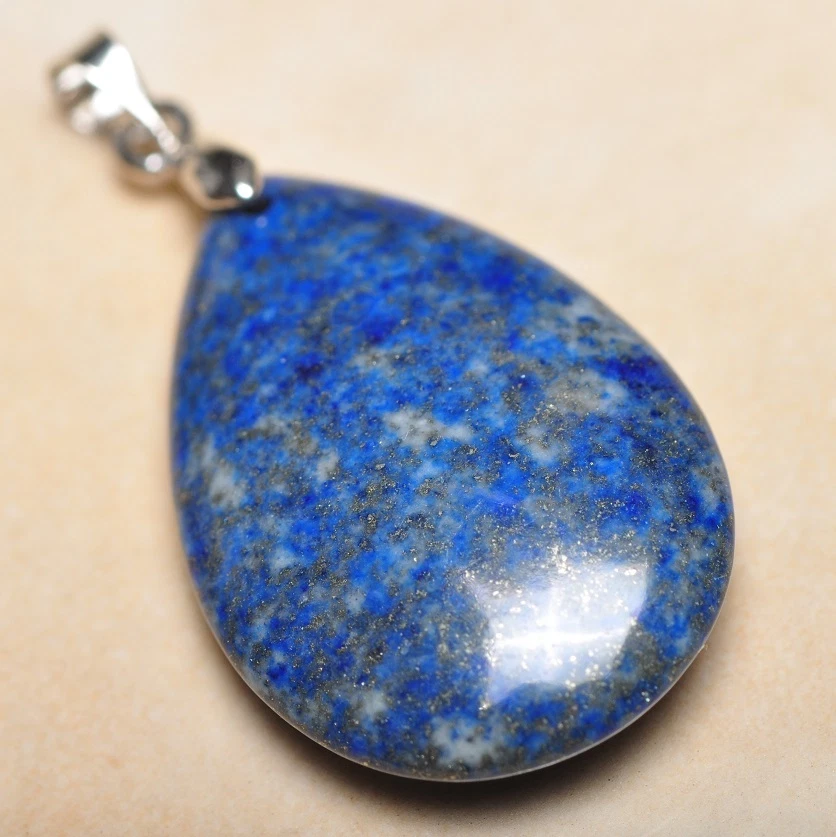 Colgante de piedras preciosas naturales de jaspe lapislázuli pirita azul de 1,5" 18 quilates en peso usado #P12356 Foto 1 de 1