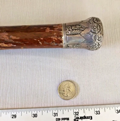 Silver Crutch walking stick - Image 1 of 4