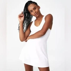 Cotton on Body Women's Ultra Soft Racer Tennis Dress - White - Picture 1 of 9
