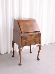 Vintage Walnut Ladies Writing Bureau / Desk  Antique Queen Anne Style Furniture - Picture 1 of 16