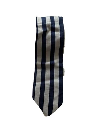 Corbata de cuello vintage para hombre Krizia a rayas color azul/gris 100%_-seda.Hecha en Italia Foto 1 de 4