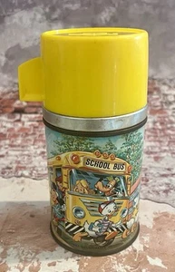 Botella termo de metal para autobús escolar Aladdin Walt Disney años 60 Mickey Mouse - Imagen 1 de 12
