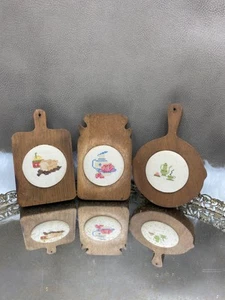 Vintage Handarbeit Trio in Holzformen - Bild 1 von 9