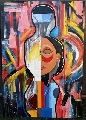 Original Morden Abstract Bright Wall Art On Canvas - 70cmx100cm - image 1 of 4