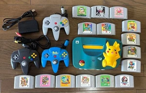 Nintendo 64 Pikachu model console, controller, and 15 games bundled together - Picture 1 of 15