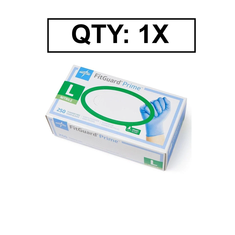 *DIRECTO* Guantes de examen de nitrilo Medline FitGuard, gran cantidad - 250 CANTIDAD 1 CAJA Foto 1 de 1