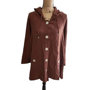 Jones new York linen blend hooded lightweight Lagenlook jacket plus size 3X new! - Picture 1 of 9