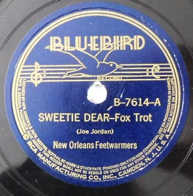 NEW ORLEANS FEETWARMERS Sweetie Dear, Maple Leaf Rag BLUEBIRD 78 RPM 7614 prewar - Image 1 of 4