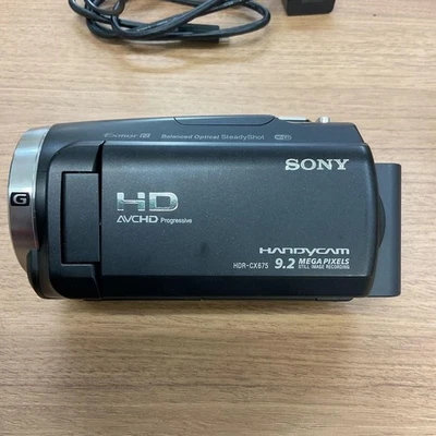Sony HDR-CX675 Black Full HD Handycam Camcorder 30x Optical Zoom 32GB w/Battery - Image 1 of 4