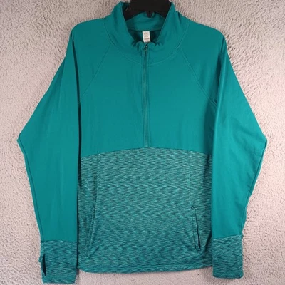 Marika Womens Blue-ish Green 1/2 Zip Sweatshirt Top Size XL Thumb Holes Classic - Image 1 of 4